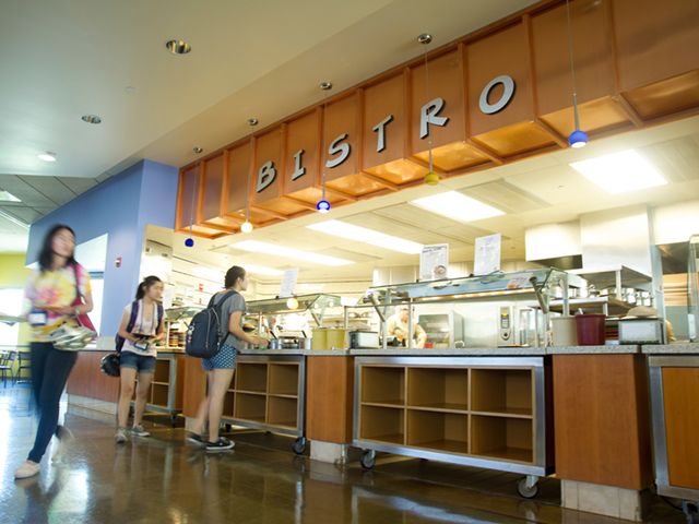 UC Davis students eating in the dining halls