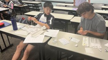 UC Davis pre-college students test their blood type