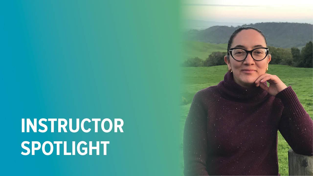 UC Davis Winemaking instructor Leticia Chacon-Rodriguez at vineyard