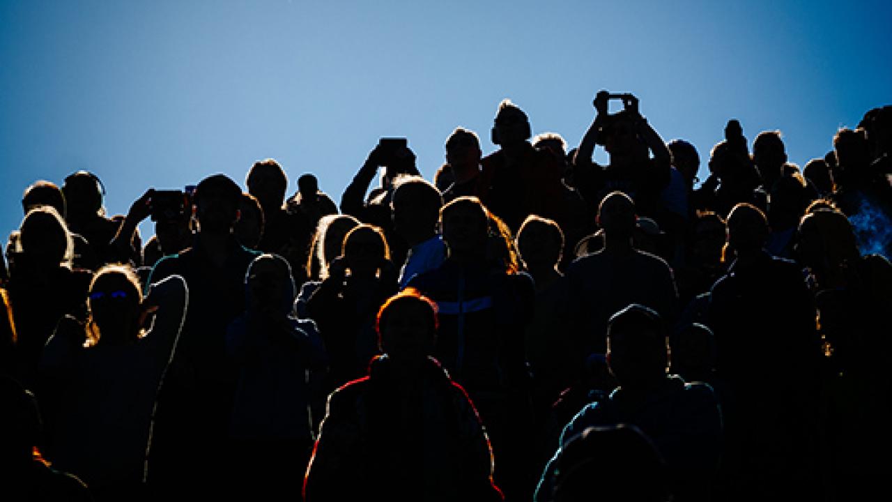 shadow of crowd at event