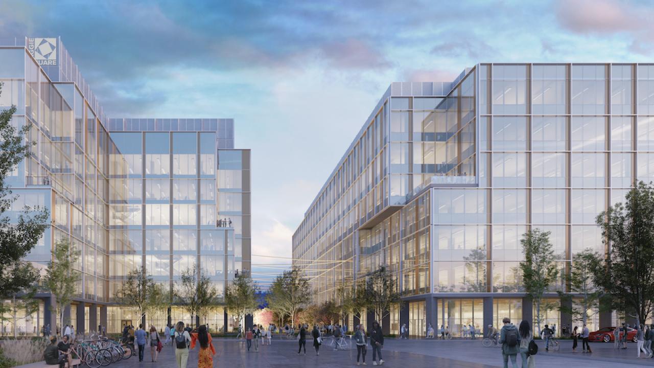 A rendering of the finished Aggie Square project