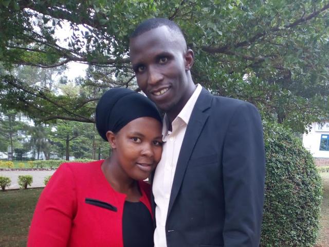 UC Davis Coursera student Theogene Semana poses with his wife