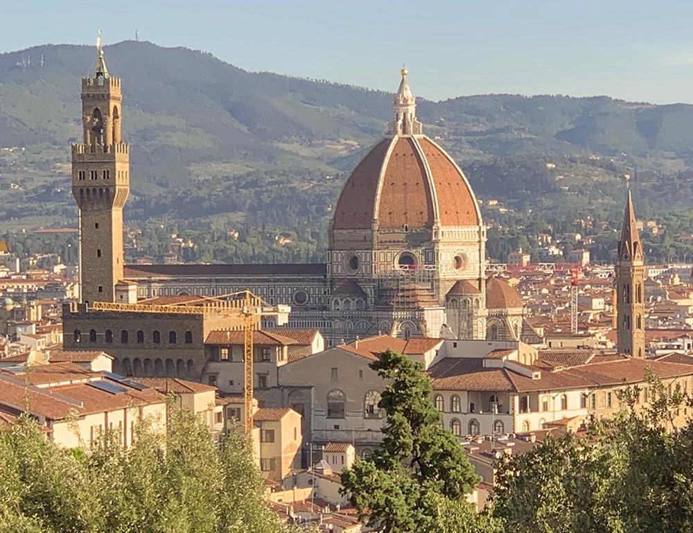 cityscape of Florence, Italy, showing the dome of the Florence Cathedral