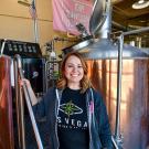 UC Davis Master Brewers graduate Amanda Koeller poses the brewery at Las Vegas Brewing where she's head brewer
