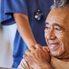elderly man looking pensive