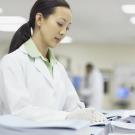female scientist doing research