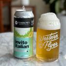 Collab beer can and beer in glass by UC Davis Master Brewers students