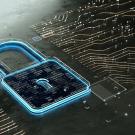graphic of a lock and electronics