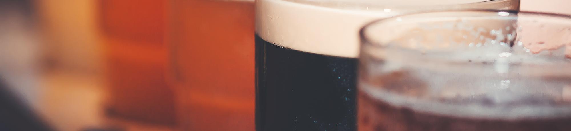 closeup of flight of beer